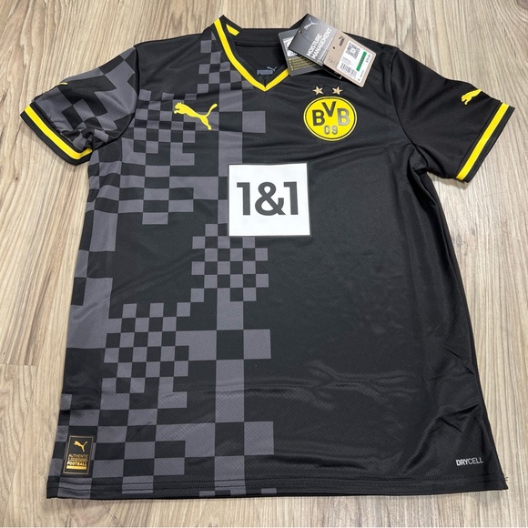 Puma Borussia Dortmund BVB Away 22-23 Stadium Jersey Black Yellow Youth Large